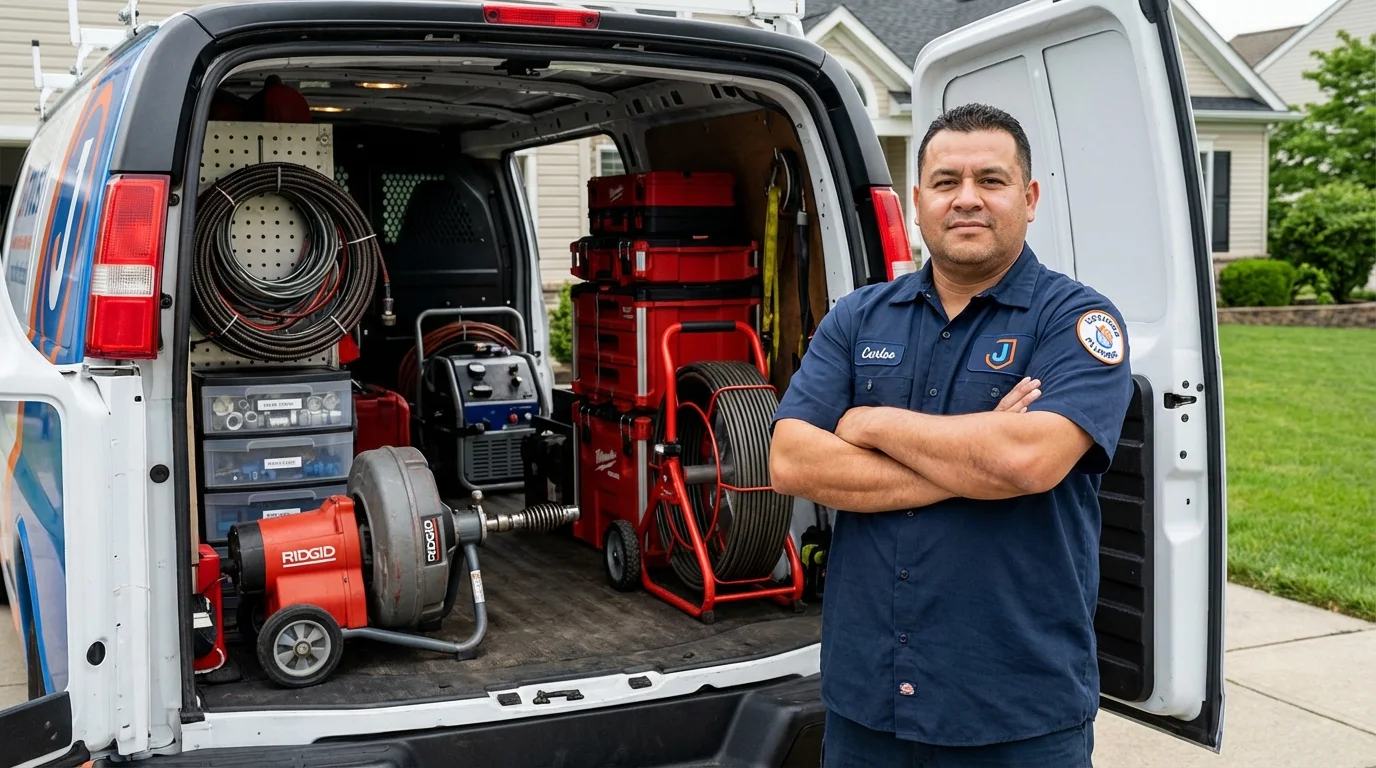Professional drain cleaning equipment and Johns Plumbing LLC plumber in Louisville